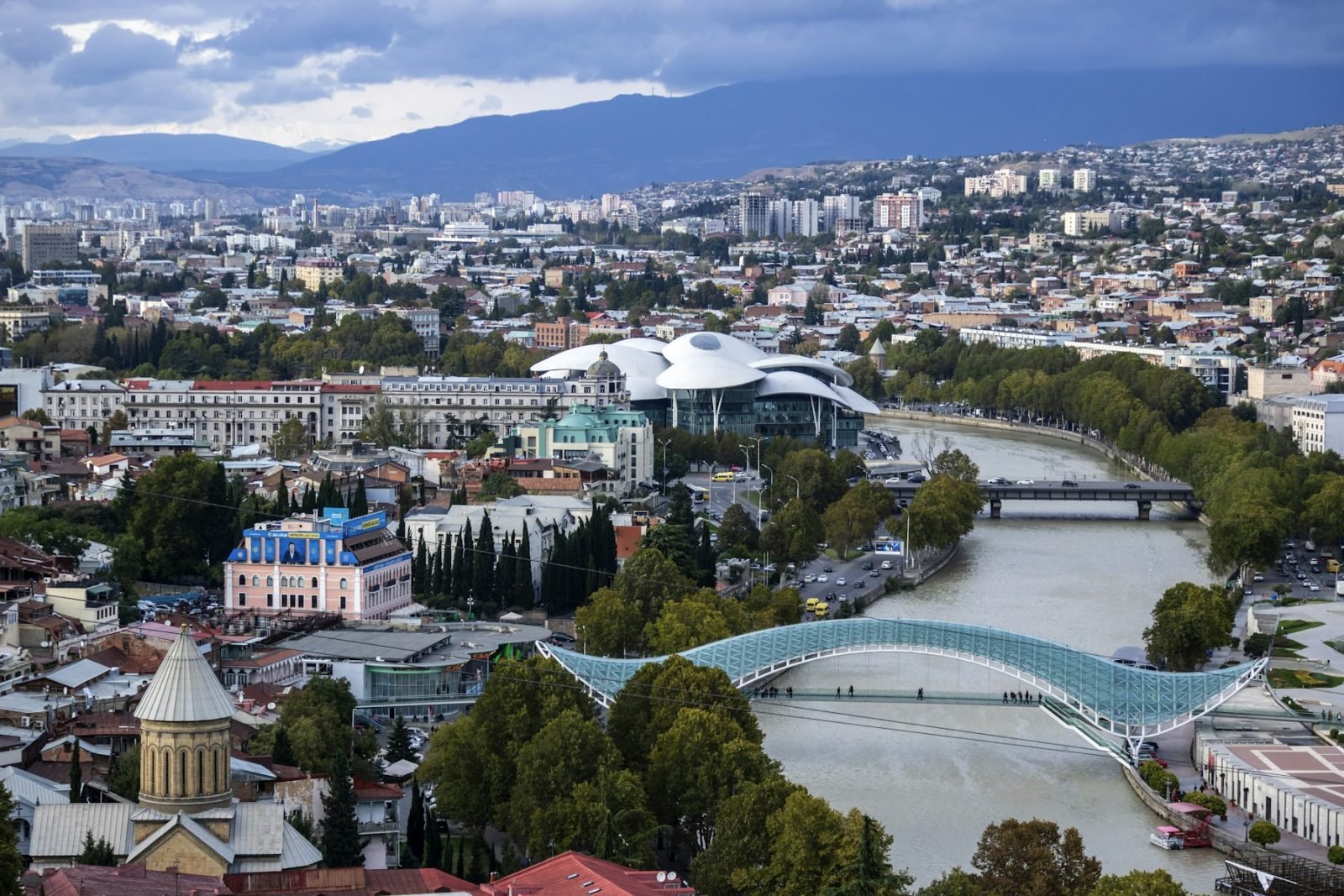 View over Tbilisi and the Kura river